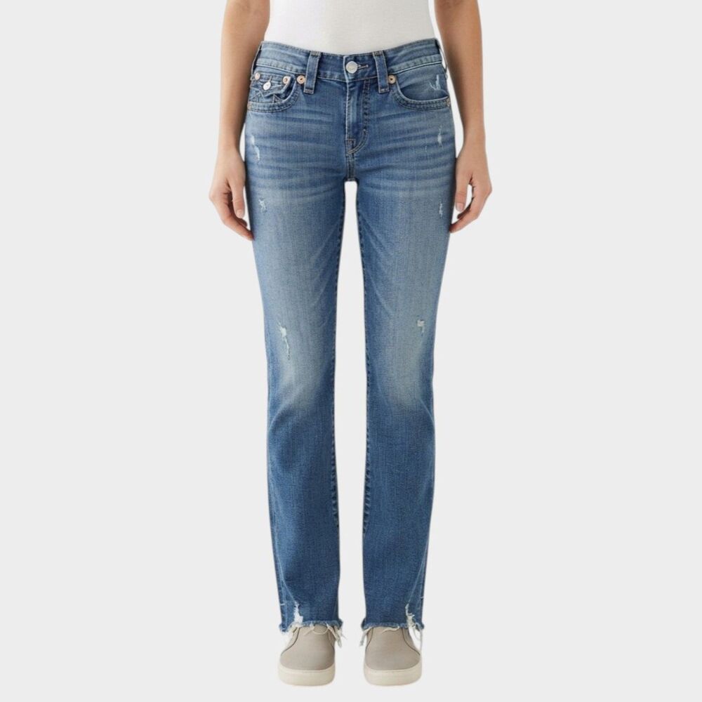 True Religion Womens Ankle Length Jeans Size 26 Skinny Stretch Denim Blue